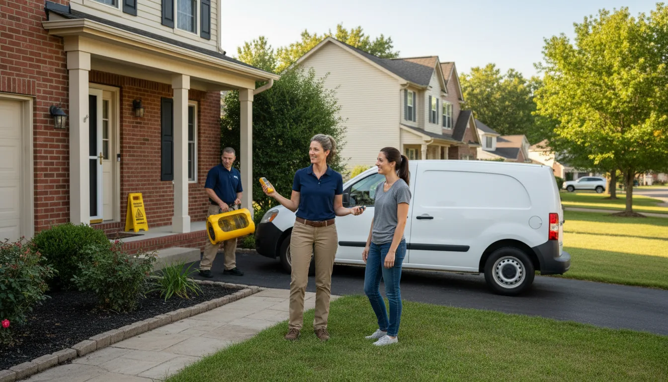 Residential water damage restoration in Warsaw, IL